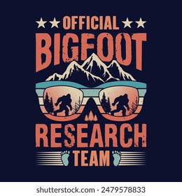 Official Bigfoot research team - bigfoot  t shirt design for adventure lovers