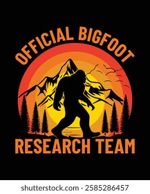 Official Bigfoot Research Team t shirt design vector. illustration