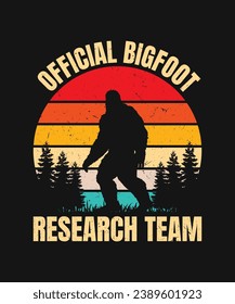 Official Bigfoot Research Team T-Shirt Design, Bigfoot T-Shirt Design