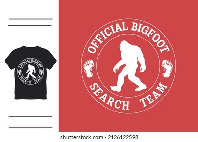 official bigfoot search team t shirt 