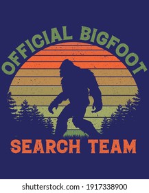 Official Bigfoot search team t-shirt design for adventure lovers