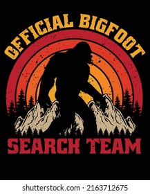 Official bigfoot search team t-shirt design | Vintage t-shirt design