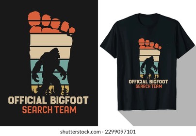 Official Bigfoot search team t-shirt design for adventure people