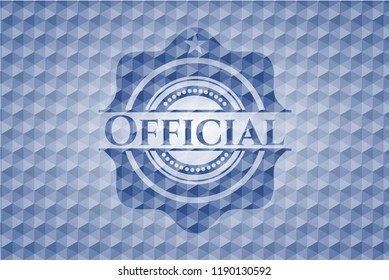 Official blue polygonal badge.
