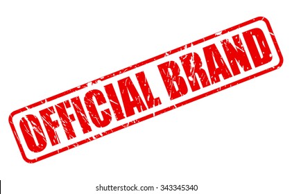 OFFICIAL BRAND red stamp text on white