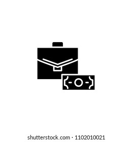 Official bribery black icon concept. Official bribery flat  vector symbol, sign, illustration.