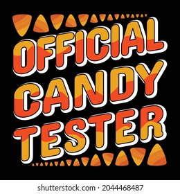 Official Candy Tester Sweets Lover Kids Boy Girl Graphic T-Shirt, candy shirt, Halloween Shirt.