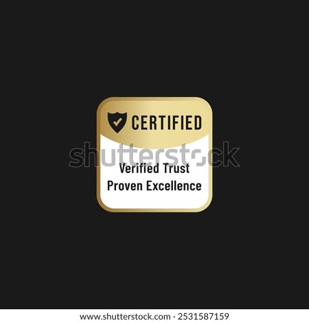 Official Certified Label or Certified label vector isolated in flat style. Best Official Certified Label for product packaging design element. Elegant certified sign for packaging design element.