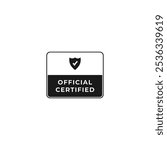 Official Certified Label vector for product design element. Best Official Certified Label for product packaging design element. Elegant certified sign for packaging design element.