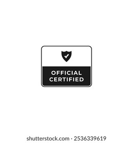 Vector oficial certificado de la etiqueta para el elemento de diseño del producto. Mejor etiqueta certificada oficial para el elemento de diseño de embalaje del producto. Elegante letrero certificado para el elemento de diseño de embalaje.