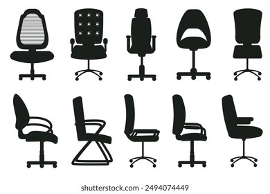 Official chair silhouette. Official chair  flat icon