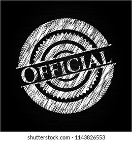 Official chalk emblem written on a blackboard
