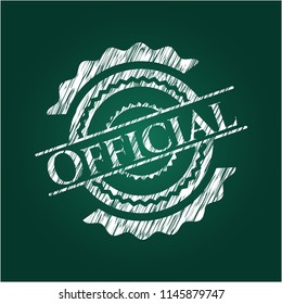 Official chalkboard emblem on black board