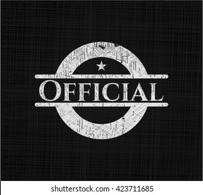 Official chalkboard emblem on black board