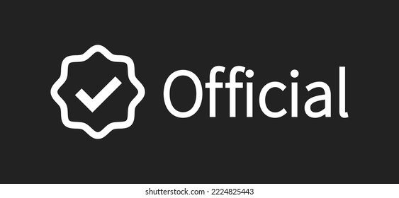 Official Check Mark, Check Mark Symbol, Official Checkmark, Checkmark Icon, Social Media Checkmark, Official Symbol, Official Text, Vector Illustration Background