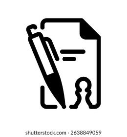 Official Chess Match Scoresheet and Pen Pictogram
