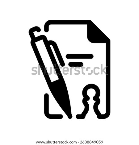 Official Chess Match Scoresheet and Pen Pictogram