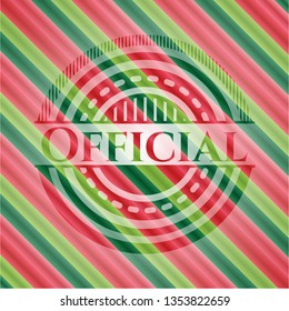Official christmas colors style emblem.