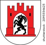 Official coat of arms vector illustration of the Swiss regional capital city of Chur, Switzerland