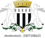 Official coat of arms vector illustration of the French city of RENNES, FRANCE