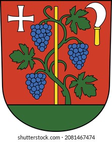 Official coat of arms vector illustration of the quarter Höngg Neighborhood of the Swiss regional capital city of Zurich, Switzerland