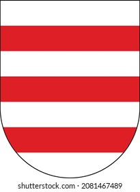 Official coat of arms vector illustration of the quarter Enge Neighborhood of the Swiss regional capital city of Zurich, Switzerland
