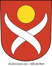Official coat of arms vector illustration of the quarter Leimbach Neighborhood of the Swiss regional capital city of Zurich, Switzerland