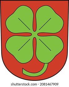 Ilustración vectorial oficial del escudo de armas del barrio Hottingen de la capital regional suiza de Zúrich (Suiza)