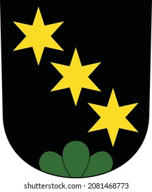 Ilustración oficial del vector del escudo de armas del barrio Friesenberg de la capital regional suiza de Zúrich (Suiza)