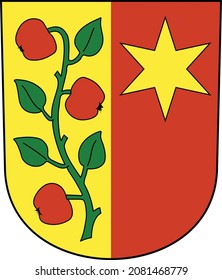 Official coat of arms vector illustration of the quarter Affoltern Neighborhood of the Swiss regional capital city of Zurich, Switzerland