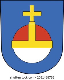 Ilustración oficial del vector del escudo de armas en el barrio de Kreis 3 Wiedikon de la capital regional suiza de Zúrich (Suiza)