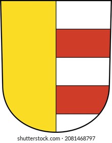 Official coat of arms vector illustration of the quarter Wollishofen Neighborhood of the Swiss regional capital city of Zurich, Switzerland