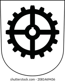 Ilustración oficial del vector del escudo de armas del distrito Kreis 5 Industriequartier de la capital regional suiza de Zúrich (Suiza)