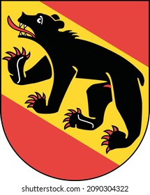 Official coat of arms vector illustration of the Swiss capital city of Bern, Switzerland