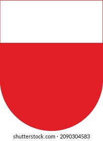 Official coat of arms vector illustration of the Swiss regional capital city of Lausanne, Switzerland