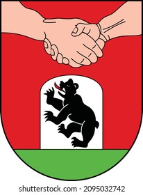 Official coat of arms vector illustration of the Mett District of Swiss regional capital city of Biel-Bienne, Switzerland