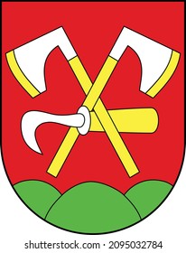 Ilustración oficial del vector del escudo de armas del distrito de Vingelz de la capital regional suiza de Biel-Bienne (Suiza)