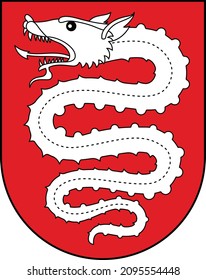 Ilustración oficial del vector del escudo de armas de la capital regional suiza de Bellinzona (Suiza)