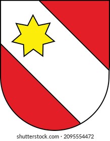 Offizielles Wappen, Vektorgrafik der Schweizer Landeshauptstadt Thun, Schweiz