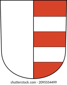 Offizielles Wappen, Vektorgrafik der Schweizer Landeshauptstadt Uster, Schweiz