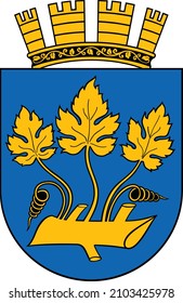 Official coat of arms vector illustration of the Norwegian regional capital city of STAVANGER, NORWAY