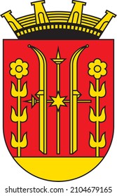 Official coat of arms vector illustration of the Norwegian regional capital city of SKIEN, NORWAY