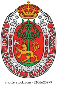 Official coat of arms vector illustration of the Norwegian regional capital city of KRISTIANSAND, NORWAY