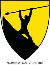 Official coat of arms vector illustration of the Norwegian regional capital city of SANDEFJORD, NORWAY