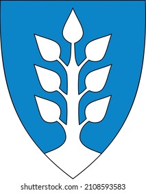 Official coat of arms vector illustration of the Norwegian regional capital city of LARVIK, NORWAY