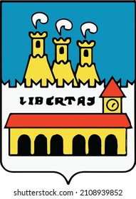 Official coat of arms vector illustration of the Sammarinese BORGO MAGGIORE MUNICIPALITY of the Republic of San Marino