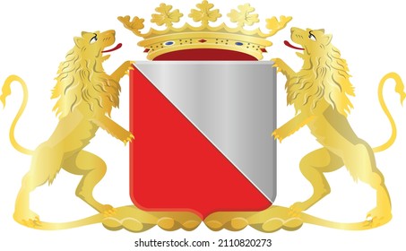 Official coat of arms vector illustration of the Dutch regional capital city of UTRECHT, NETHERLANDS