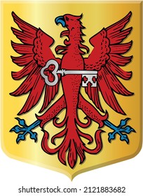 Official coat of arms vector illustration of the Dutch regional capital city of APELDOORN, NETHERLANDS