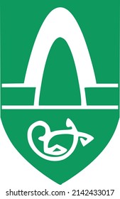 Official coat of arms vector illustration of the Icelandic regional capital city of KÓPAVOGUR, ICELAND