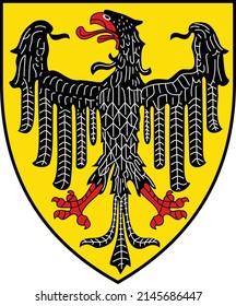 Official coat of arms vector illustration of the German regional capital city of AACHEN, GERMANY